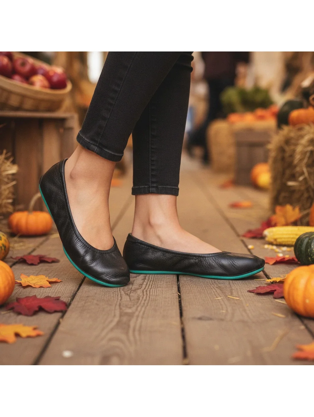 TIEKS by Gavrieli Matte Black Leather Ballet Flats | Women’s Size 8